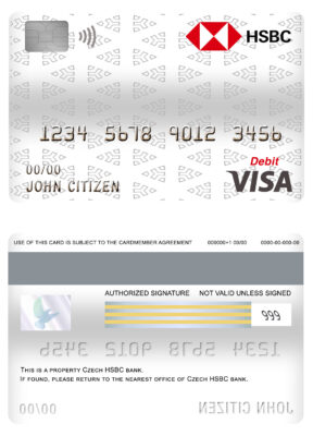 Editable Czech HSBC bank visa card debit card Templates
