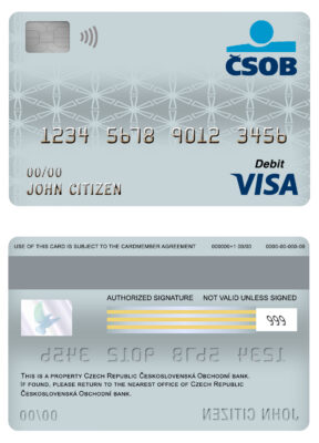 Fillable Czech Republic Československá Obchodní bank visa card debit card Templates