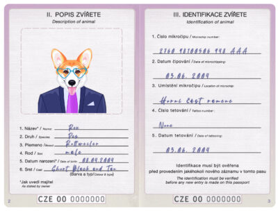 Czech Republic dog Fake PSD Passport | Instant Download