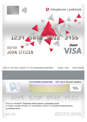 Fillable Denmark Arbejdernes Landsbank visa card debit card Templates