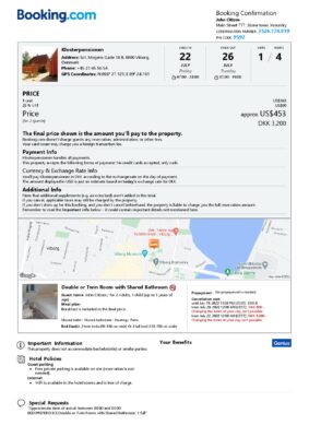 Customizable Denmark Airbnb Reservation Template | Word & PDF Formats