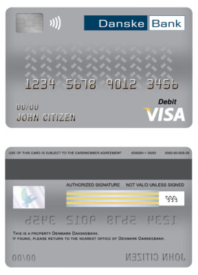 Fillable Denmark Danskebank bank visa card debit card Templates
