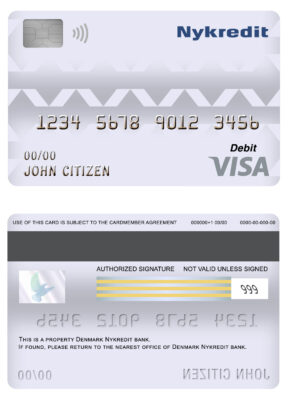 Fillable Denmark Nykredit bank visa card debit card Templates