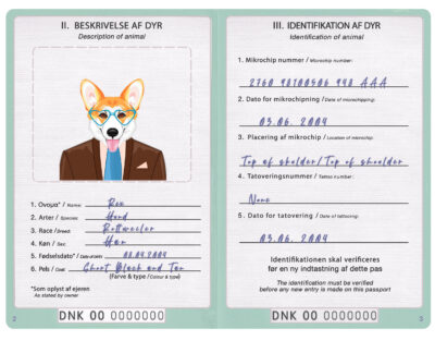 Denmark dog Fake PSD Passport | Instant Download