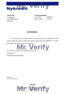 Download Denmark Nykredit Bank Reference Letter Templates | Editable Word