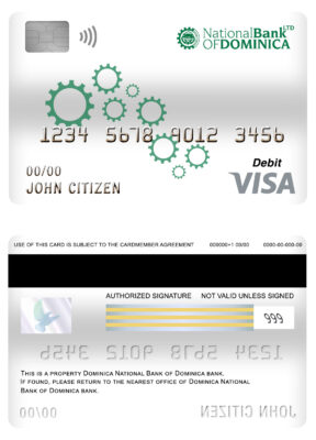 Fillable Dominica National Bank of Dominica visa card debit card Templates