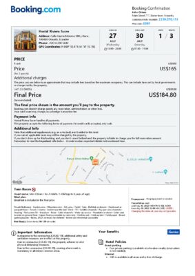 Customizable Ecuador Airbnb Reservation Template | Word & PDF Formats
