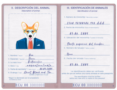 Ecuador dog Fake PSD Passport | Instant Download