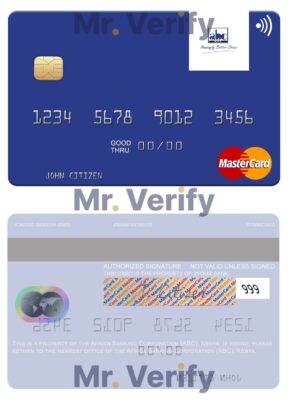 Editable Africa Banking Corporation (ABC) Kenya mastercard Templates in PSD Format