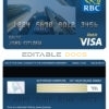 Editable Canada Royal Bank of Canada (RBC) bank visa card debit card Templates in PSD Format