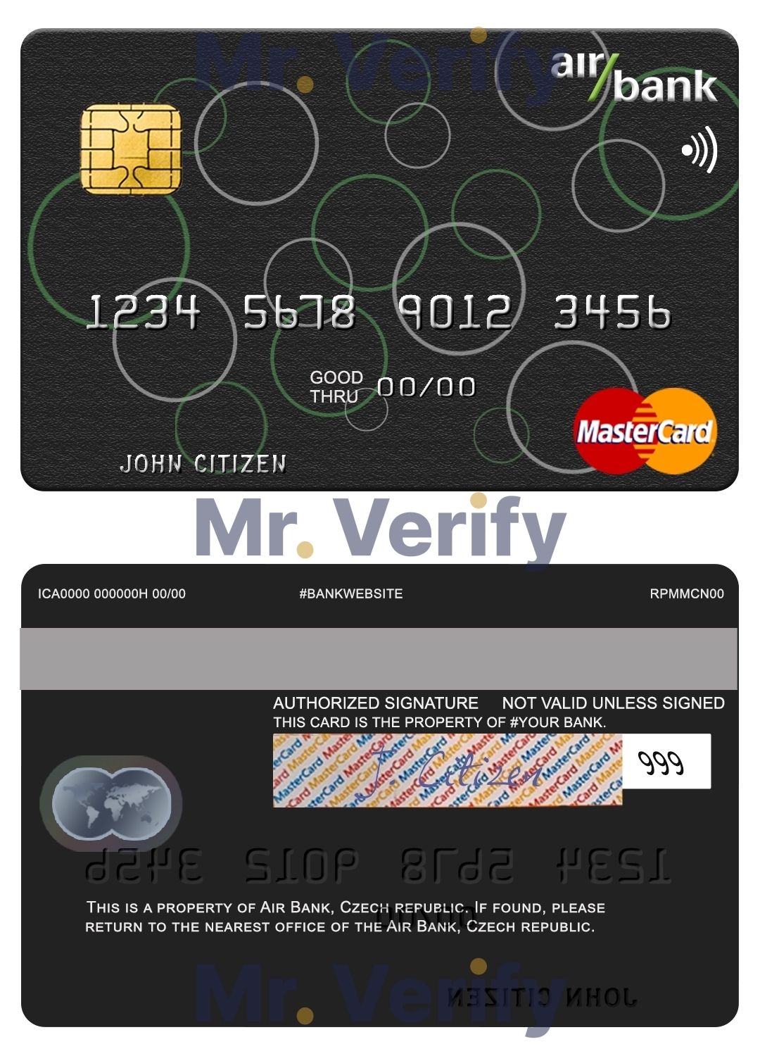 Editable Czech Air Bank mastercard Templates in PSD Format