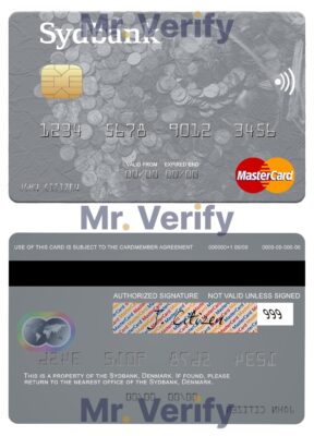 Editable Denmark Sydbank mastercard Templates in PSD Format