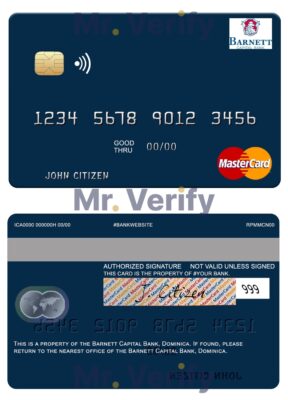 Editable Dominica Barnett Capital Bank mastercard Templates in PSD Format