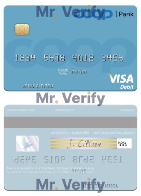 Editable Estonia Coop Pank visa debit credit card Templates in PSD Format