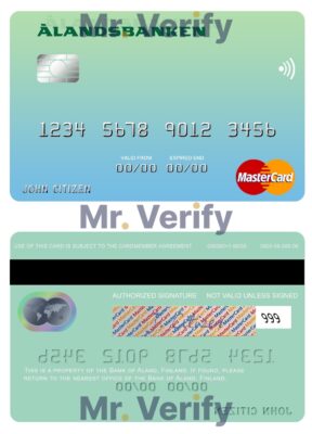 Editable Finland Bank of Aland mastercard credit card Templates in PSD Format
