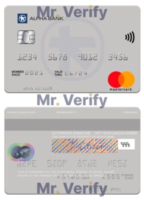 Editable Greece Alpha bank mastercard credit card Templates in PSD Format