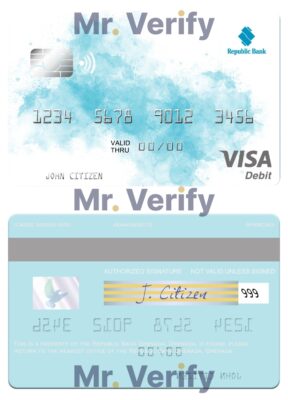Editable Grenada Republic Bank visa card Templates in PSD Format