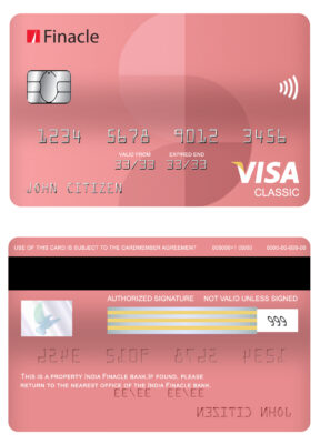 Editable India Finacle bank visa classic card Templates in PSD Format