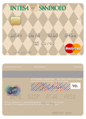 Editable Italy Intesa Sanpaolo mastercard Templates in PSD Format