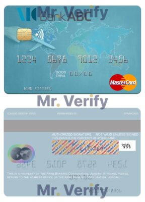 Editable Jordan Arab Banking Corporation (ABC) mastercard Templates in PSD Format