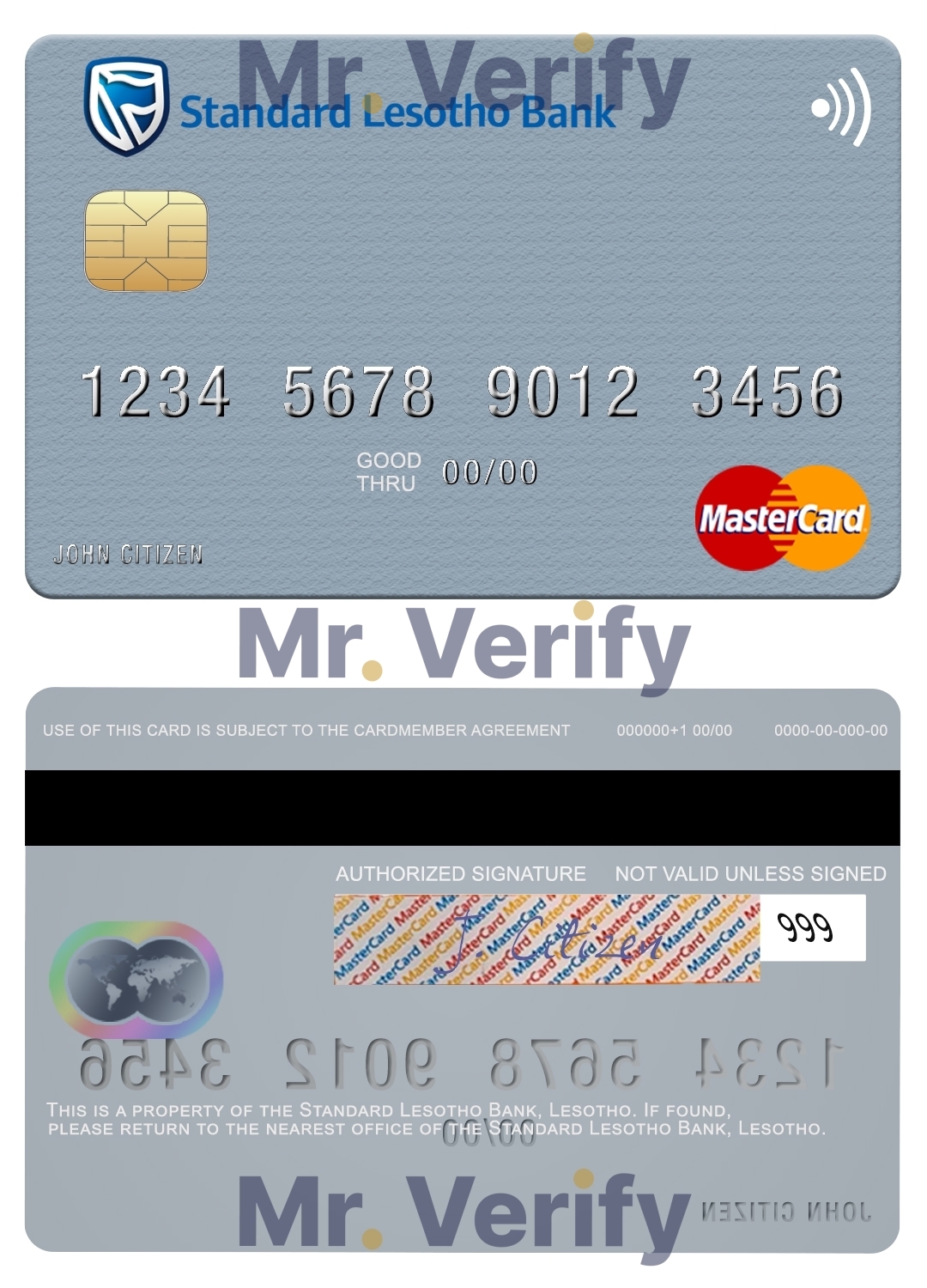 Editable Lesotho Standard Bank mastercard Templates in PSD Format