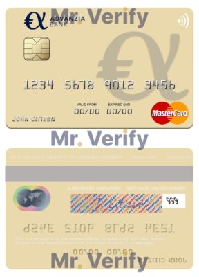Editable Luxembourg Advanzia Bank mastercard credit card Templates in PSD Format