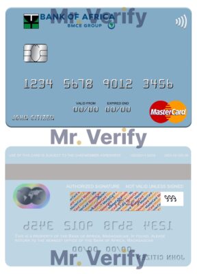 Editable Madagascar Bank of Africa mastercard credit card Templates in PSD Format