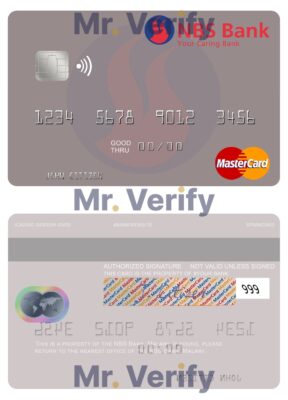 Editable Malawi NBS bank mastercard credit card Templates in PSD Format