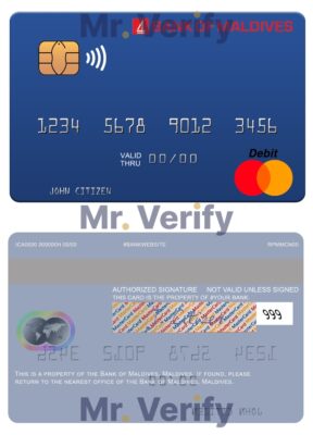 Editable Maldives Bank of Maldives mastercard credit card Templates in PSD Format