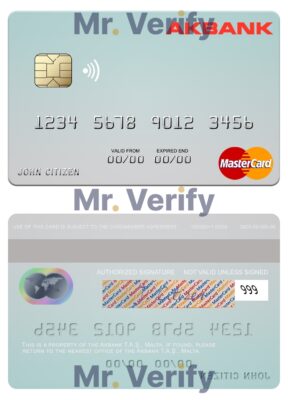 Editable Malta Akbank T.A.Ş. mastercard credit card Templates in PSD Format