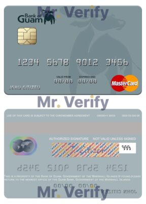 Editable Marshall Islands Bank of Guam mastercard Templates in PSD Format
