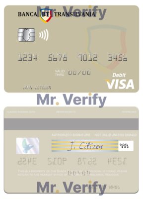 Editable Moldova Banca Transilvania visa debit card Templates in PSD Format