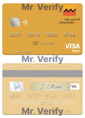 Editable Morocco Attijariwafa bank visa debit card Templates in PSD Format