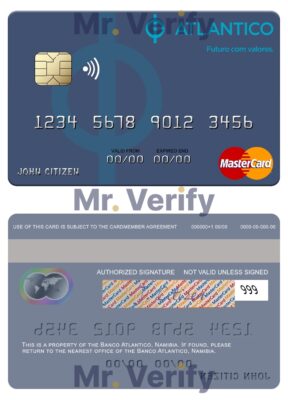 Editable Namibia Banco Atlantico mastercard Templates in PSD Format