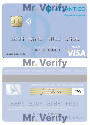 Editable Namibia Banco Atlantico visa debit card Templates in PSD Format