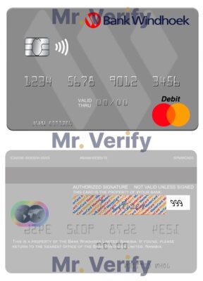 Editable Namibia Bank Windhoek Limited mastercard credit card Templates in PSD Format