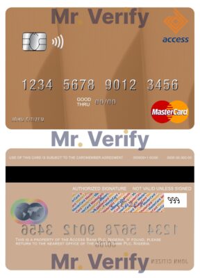 Editable Nigeria Access Bank Plc mastercard Templates in PSD Format