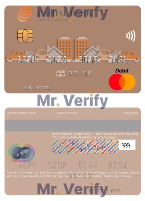 Editable North Macedonia Capital Banka AD Skopje mastercard Templates in PSD Format