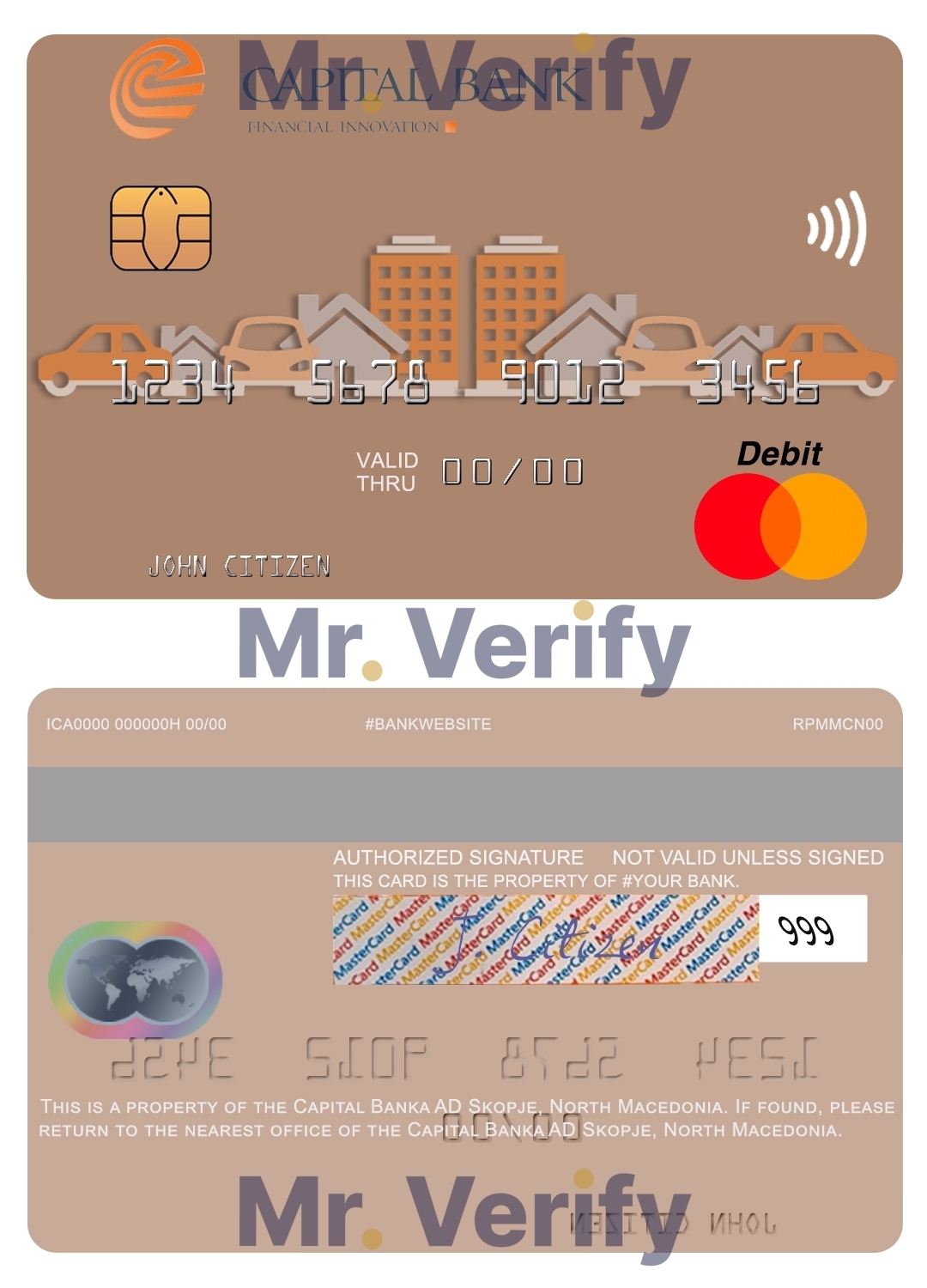 Editable North Macedonia Capital Banka AD Skopje mastercard Templates in PSD Format