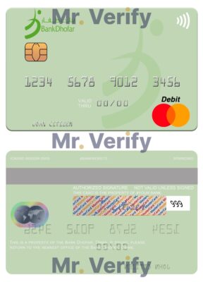 Editable Oman Bank Dhofar mastercard Templates in PSD Format