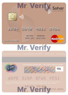Editable Oman Sohar International Bank mastercard Templates in PSD Format