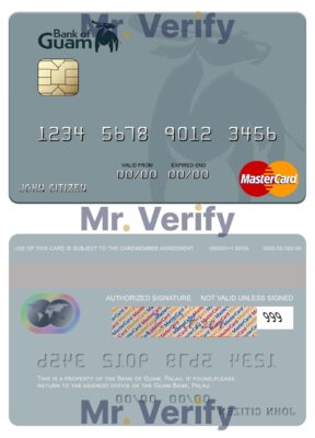 Editable Palau Bank of Guam mastercard Templates in PSD Format