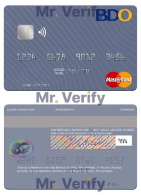 Editable Philippines Banco de Oro mastercard Templates in PSD Format