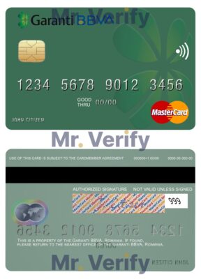 Editable Romania Garanti BBVA mastercard Templates in PSD Format
