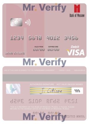 Russia Editable Templates 10 Editable Russia Bank of Moscow visa debit card Templates in PSD Format