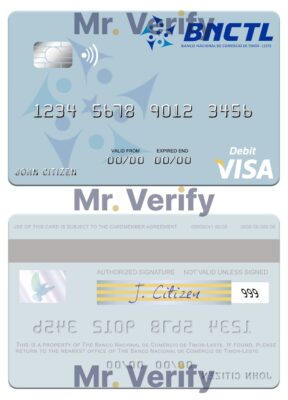 Editable Timor-Leste Banco Nacional de Comércio de Timor-Leste visa debit card Templates in PSD Format