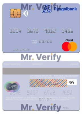 Editable Turkmenistan Rysgal JSCB mastercard Templates in PSD Format