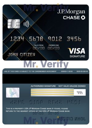 USA Editable Templates 13 Editable USA JP Morgan Chase bank visa signature card Templates in PSD Format