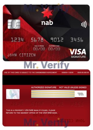 USA Editable Templates 10 Editable USA NAB bank visa signature card Templates in PSD Format