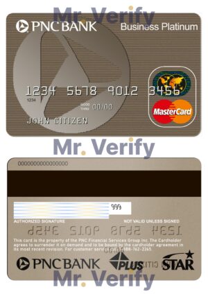 USA Editable Templates 4 Editable USA PNC Bank MasterCard Templates in PSD Format